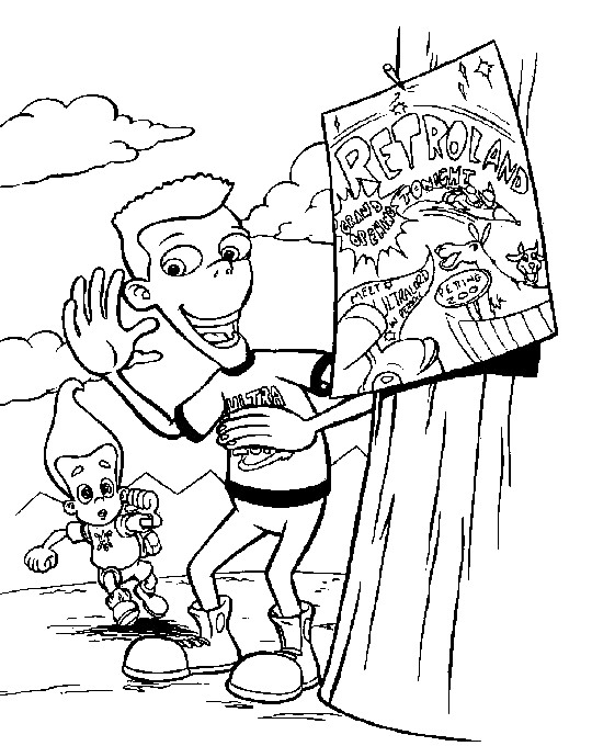 Plansa de colorat cu Jimmy Neutron 21 14